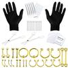 BodyJ4You 36PC PRO Body Piercing Kit - Nose Septum Ear Cartilage Lip Belly Navel Tragus Eyebrow - Goldtone Steel 14G 16G BCR CBR Ring Barbell Spike - Tools Needles Gloves Clamps view 1