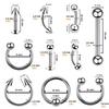 BodyJ4You 36PC PRO Body Piercing Kit - Nose Septum Ear Cartilage Lip Belly Navel Tragus Eyebrow - Goldtone Steel 14G 16G BCR CBR Ring Barbell Spike - Tools Needles Gloves Clamps view 2