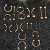 BodyJ4You 36PC PRO Body Piercing Kit - Nose Septum Ear Cartilage Lip Belly Navel Tragus Eyebrow - Rose Goldtone Steel 14G 16G BCR CBR Ring Barbell Spike - Tools Needles Gloves Clamps view 3