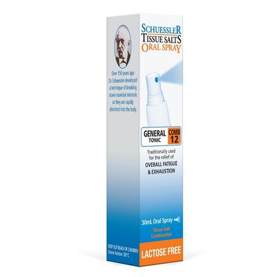 Schuessler Tissue Salts Comb 12, 6X Cell Salts Oral Spray, 30 mL