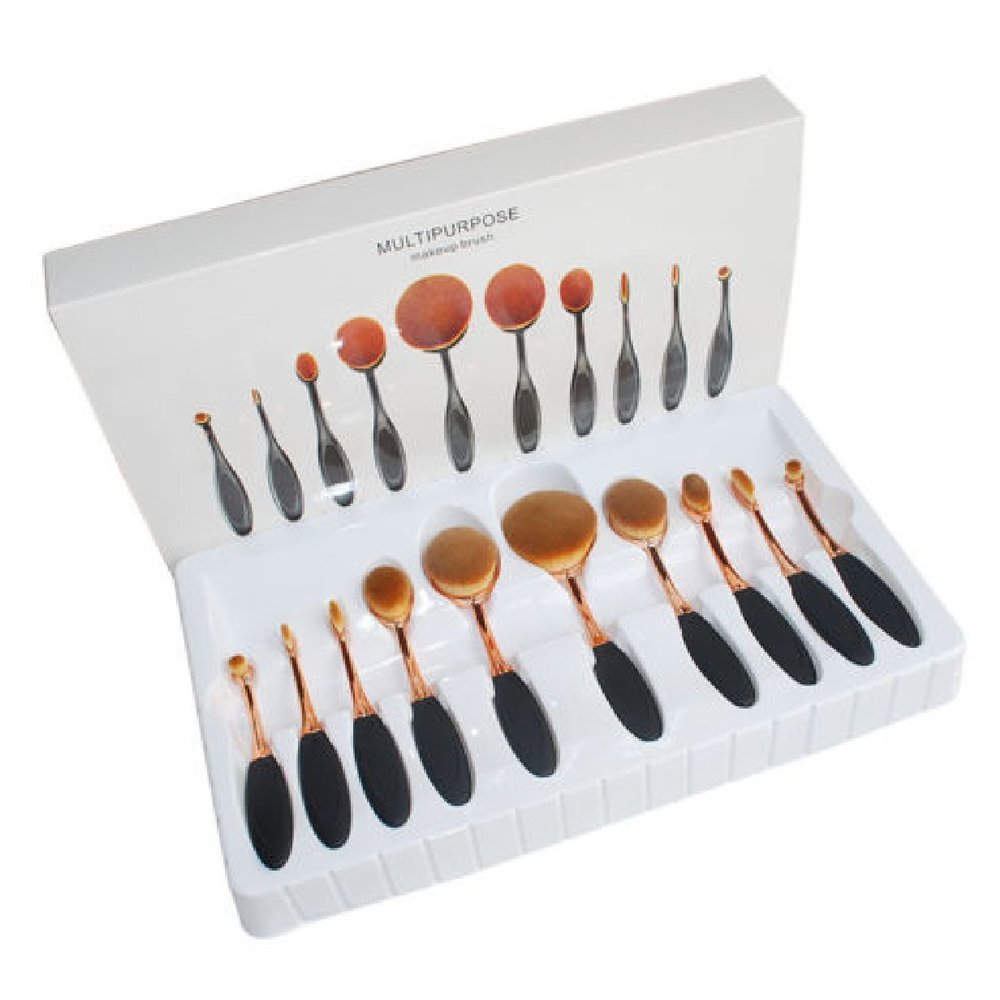 10PCS/Set Elite Oval : New 10Pcs Elite Oval Tooth Design Makeup Brush Set for Applying Cosmetic : Makeup Brush Party Queen New