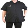 CHARLENE Classic Barber Zip Jacket with Collar and Barber Pole Logo (M, BLACK) view 1