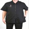 CHARLENE Classic Barber Zip Jacket with Collar and Barber Pole Logo (M, BLACK) view 2