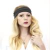 Wide Solid Stretch Fabric Headband (Grey) view 4