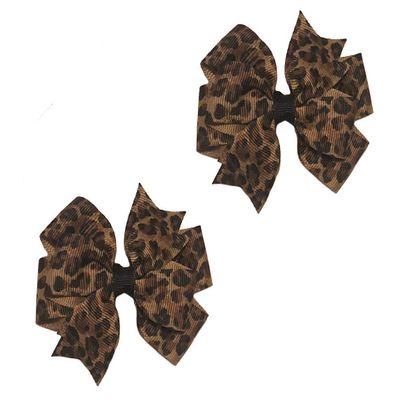 Cheetah Print Toddler Hair Bow Set