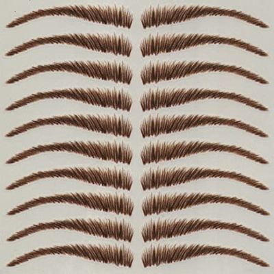 Beauti-Full Brows|Easy Application|Waterproof|10 Pairs|Temporary Tattoo Eyebrows: Athena (Dark Brown)