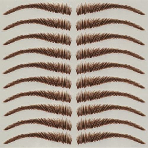 Beauti-Full Brows|Easy Application|Waterproof|10 Pairs|Temporary Tattoo Eyebrows: Athena (Dark Brown)