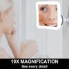 Fancii 10X Magnifying Lighted Makeup Mirror - Daylight LED Vanity Mirror - Compact, Cordless, Locking Suction, 6.5" Wide, 360 Rotation, Portable Illuminated Bathroom Mirror (Square) view 3