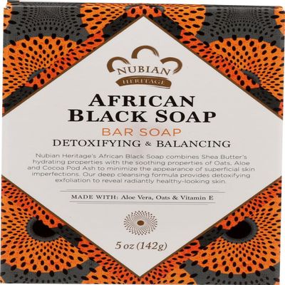 African Black Soap - 5 oz.- Anti-Blemish, Detoxifying and Healing With Shea Butter, Aloe and Vitmain E