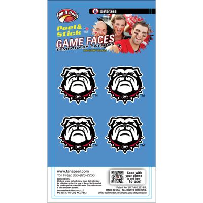 Fan-A-Peel Georgia Waterless Temporary Tattoos - Hypoallergenic Peel and Stick Waterproof Temporary Tattoos - Officially Licensed