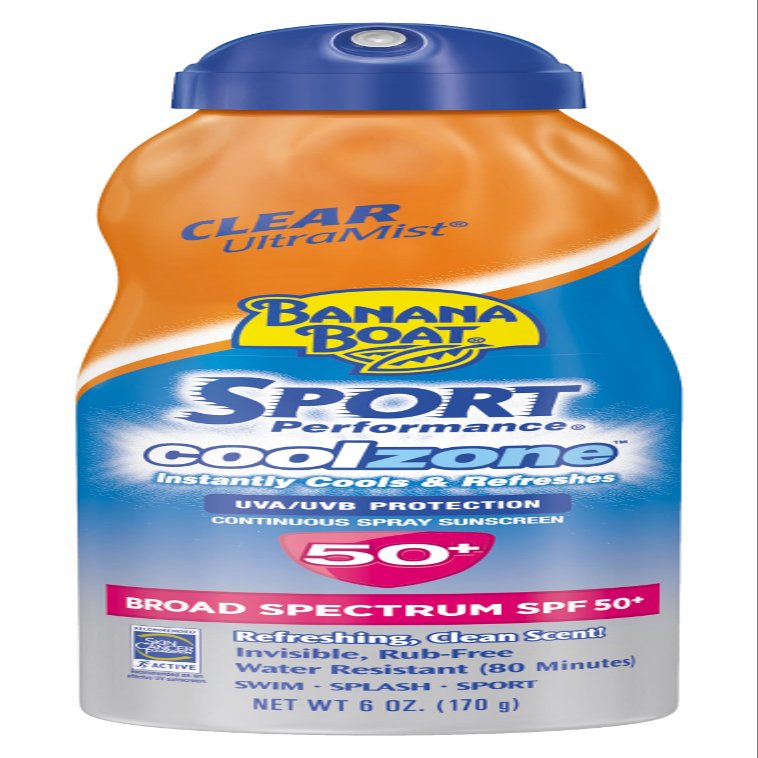 Banana Boat Sport Performance Cool Zone Broad Spectrum Sun Care Spray with SPF 50, 6 Fluid Ounce