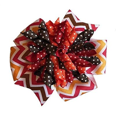 Autumn Colors Chevron Suzie Q Korker Hair Bow
