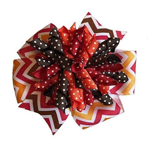 Autumn Colors Chevron Suzie Q Korker Hair Bow