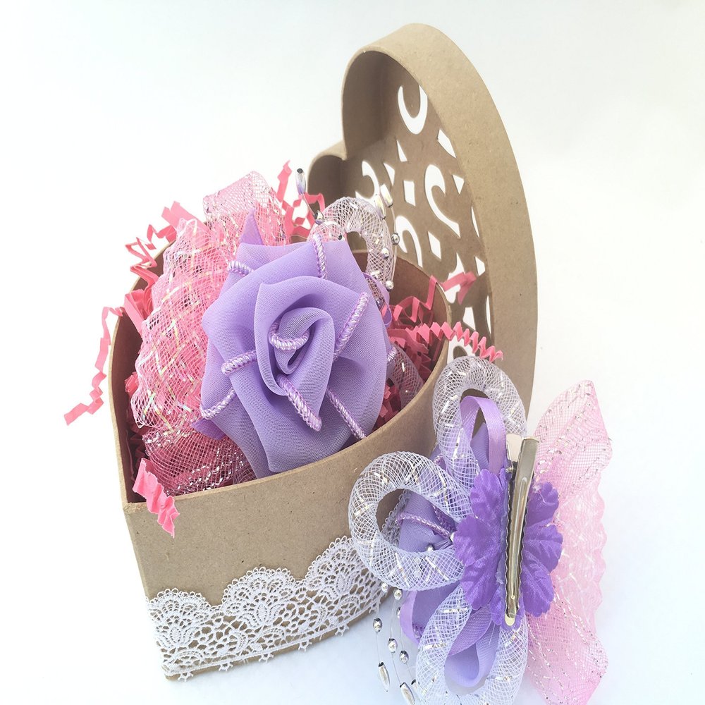 2 pc"Rose" Hair Flower Bow Clip for Baby Girls Kids Teens Women Gift Crafts Hair Accessories