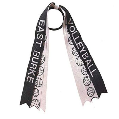 Custom Embroidered Volleyball Hair Bow Streamers
