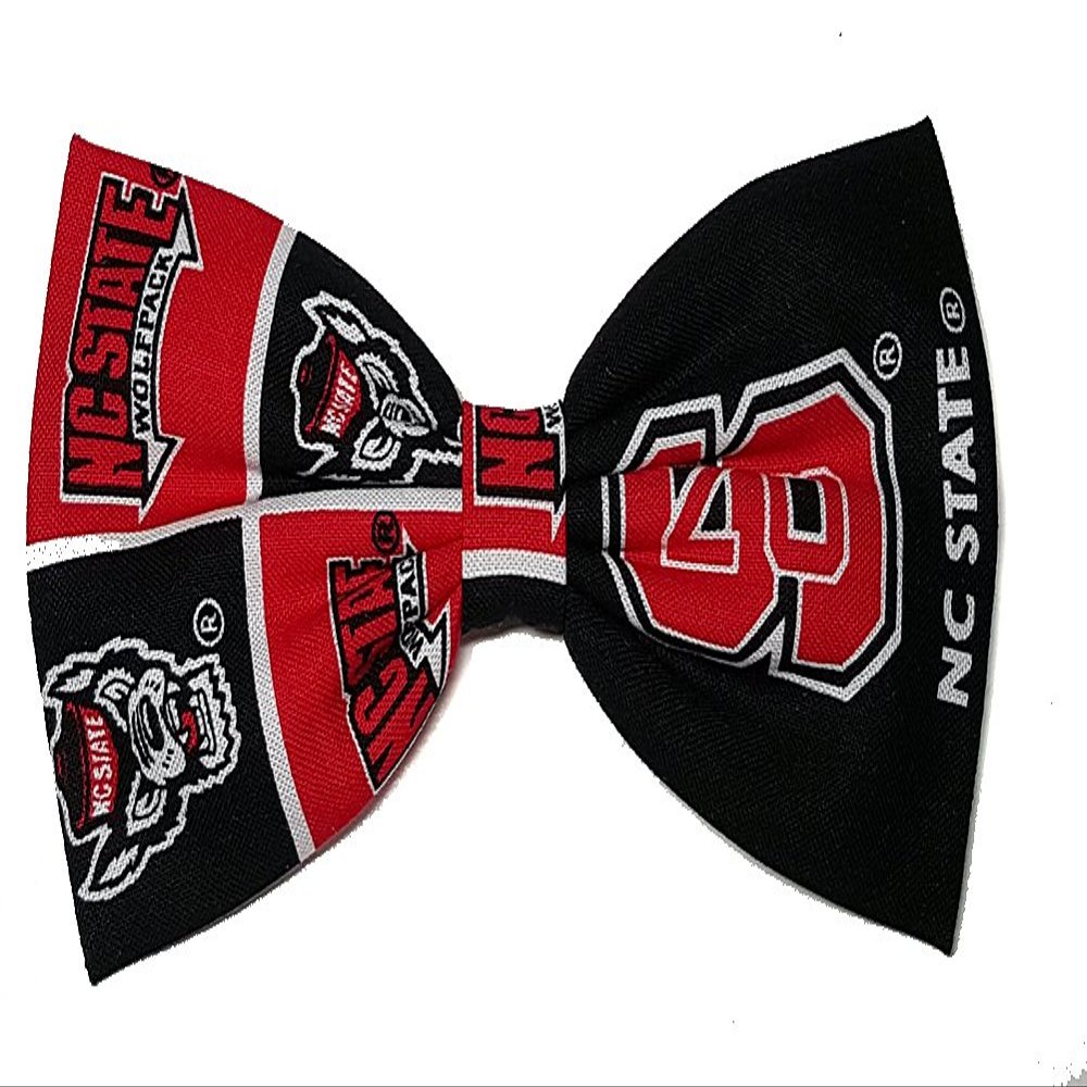Sports Themes Hair Bow Collection (Alligator Clip, North Carolina Wolfpack/Black)