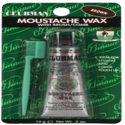 Clubman Moustache Wax Brown 0.50 oz (Pack of 10)