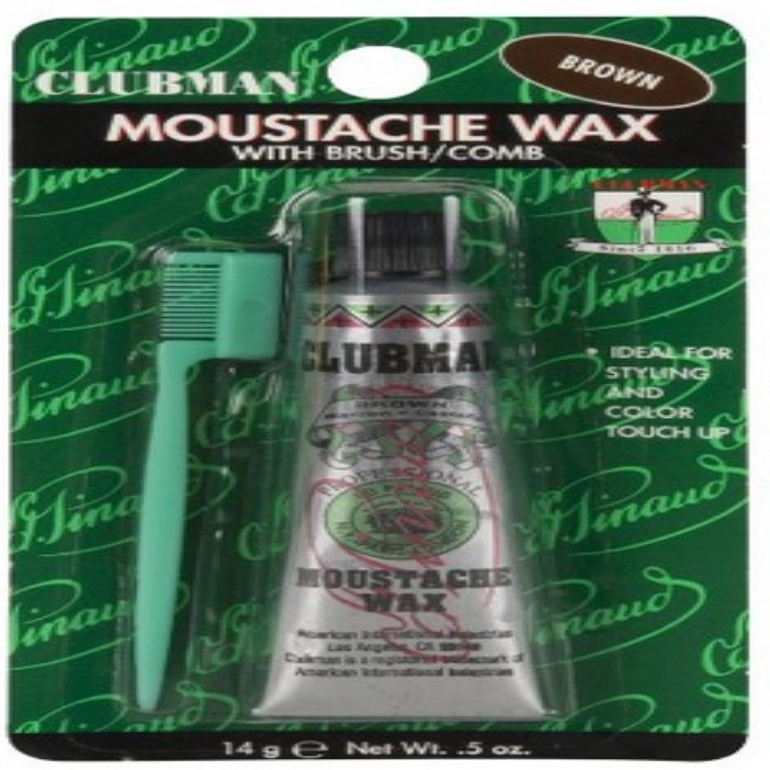 Clubman Moustache Wax Brown 0.50 oz (Pack of 10)
