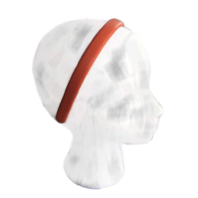 1.5 CM wide lambskin leather headband, handmade in USA comfortable all day hold (Orange)