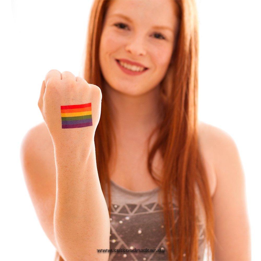 10 x Gay Pride Tattoo - CSD Tattoo - Rainbow Tattoo Flag LGBT (10)