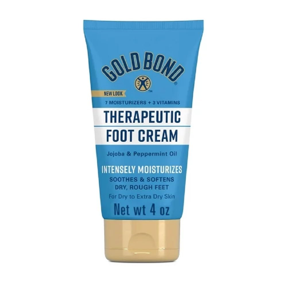 Gold Bond Therapeutic Foot Cream, Jojoba & Peppermint Oil, 4 Oz (Pack of 6) - Presentation May Vary.