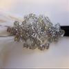 1920s Great Gatsby Platinum Silver Beaded Ostrich Feathered Headband view 3
