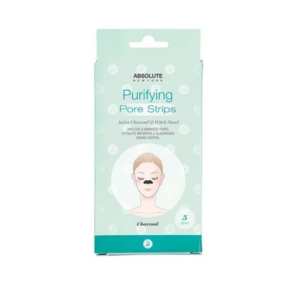 Absolute Active Charcoal & Witch Hazel Purifying Pore Strips 5 Strips"Free Starry Lipgloss 10 Ml"