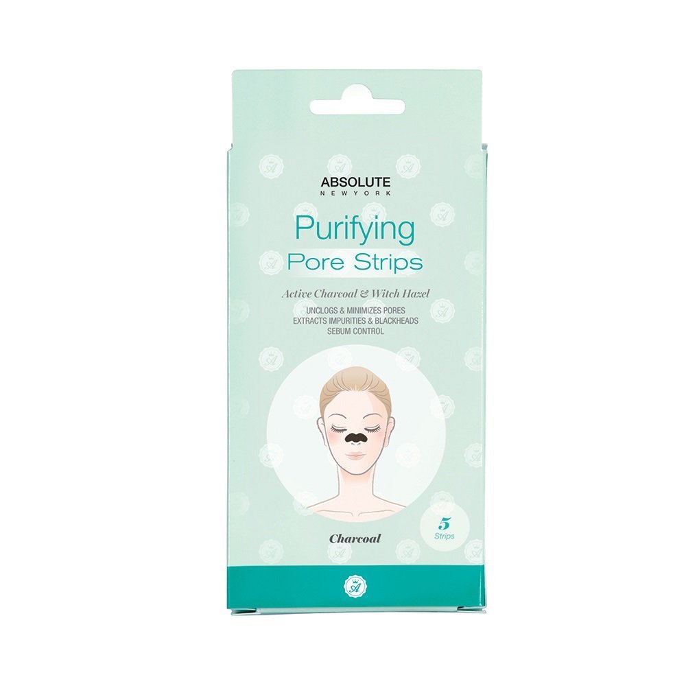 Absolute Active Charcoal & Witch Hazel Purifying Pore Strips 5 Strips"Free Starry Lipgloss 10 Ml"