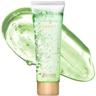 Dead Sea Premier Natural Aloe Vera Gel  Organic, pure, for Face, Hair and Body, good for Sun Burn Relief, Bug or Insect Bites, Dry Damaged Aging skin, Razor Bumps & Acne. silky, non-tacky  4.25Fl.oz
