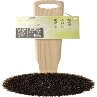 Marna B662 Hinoki Body Brush, Long Handle, Horse Hair, Patterned, Made in Japan, Back Brush, Easy to Wash Back, Removable, Body Brush