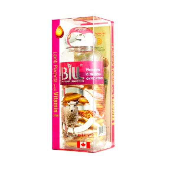 6 x Bill Natural Sources Lamb Placenta Facial Moisturizer with Vitamin E 100 gelcaps