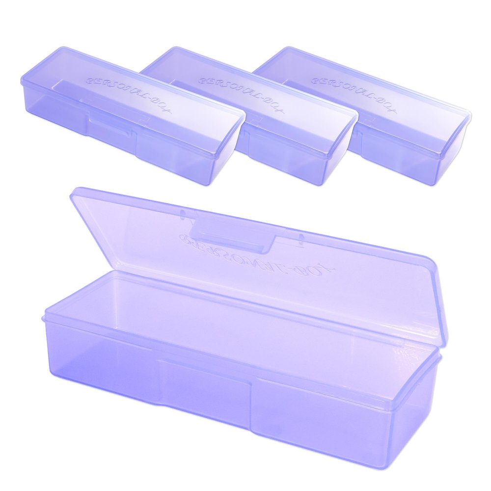 Beauticom Personal Box Storage Case for Professional Manicurist Nails Pedicure (Large Size) (40 Pieces, PURPLE)