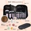 19 pc STARTER KIT w/BRUSHES & CASE (EBONY) Mineral Makeup Foundation Blush Bronzer Illuminating Veil Set Bare Skin Matte Powder view 2