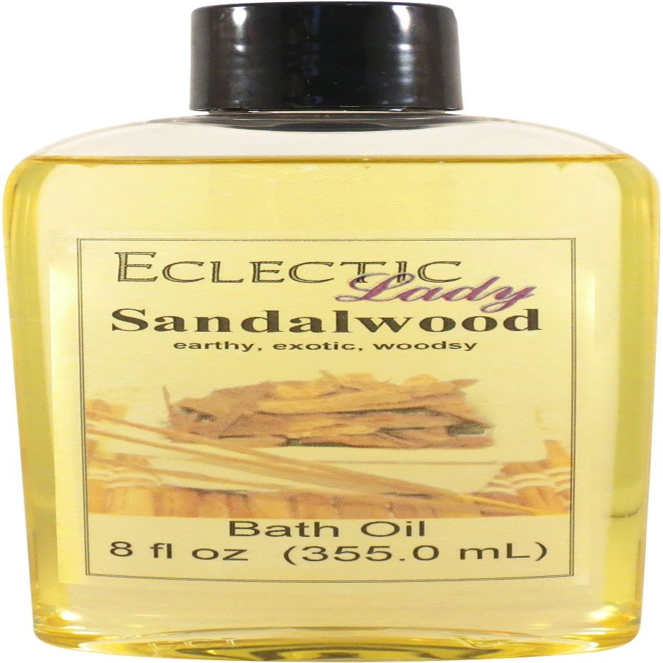 Sandalwood Bath Oil, Scented Body Oil, Relaxing Bathing Oil, 8 oz