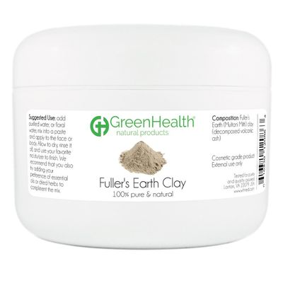 GreenHealth Fuller's Earth Clay Powder 6 oz - 100% Pure & Natural