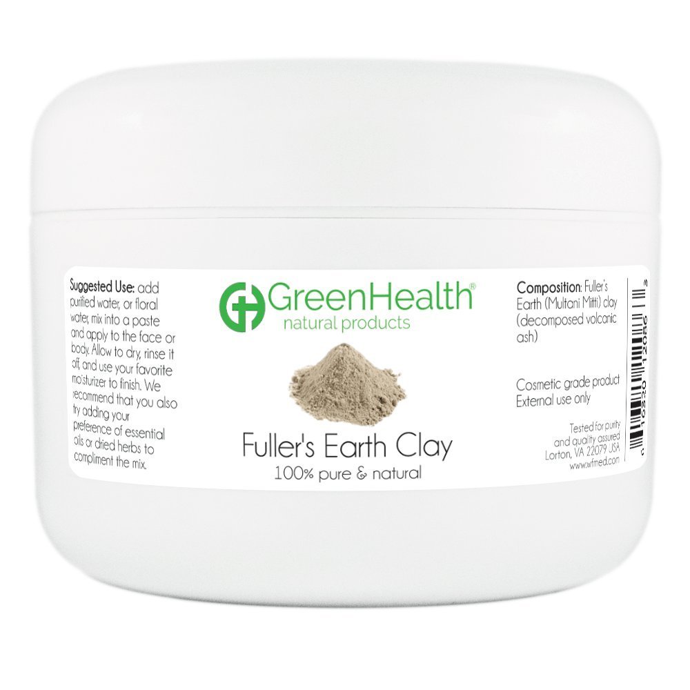 GreenHealth Fuller's Earth Clay Powder 6 oz - 100% Pure & Natural