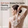 Soft Bristles Shower Brush for Body, Long Handle Back Brush for Women White view 2