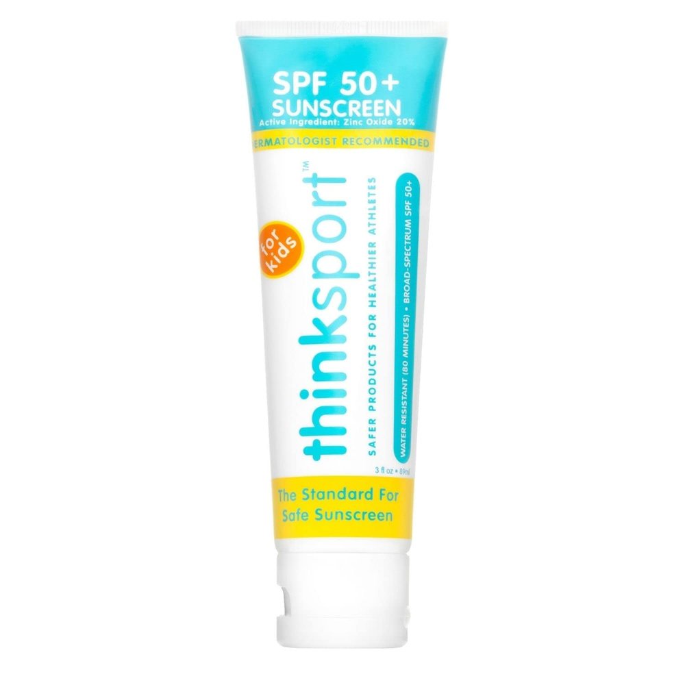Thinksport Kids SPF 50+ Mineral Sunscreen Safe, Natural Sunblock for Children - Water Resistant Sun Cream Broad Spectrum UVA/UVB Sun Protection Vegan, Reef Friendly Sun Lotion, 3oz