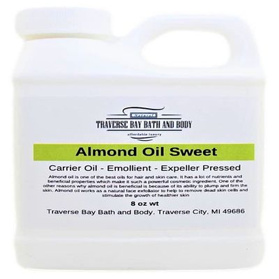 Almond Oil - Sweet 8 oz, Safety sealed container, Soap making, lotion, creams, massage oil, bath, beauty, lip balm