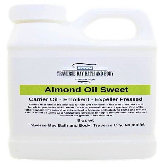 Almond Oil - Sweet 8 oz, Safety sealed container, Soap making, lotion, creams, massage oil, bath, beauty, lip balm