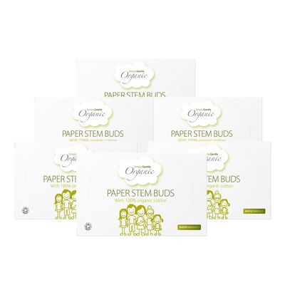 6 Packs of Simply Gentle Organic Cotton Buds - (6 * 200 Buds) by Simply Gentle