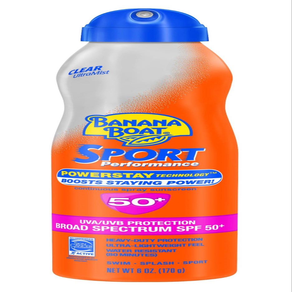 Banana Boat Ultra Mist Sport Performance Broad Spectrum Sun Care Spray, SPF 50, 6 Ounce