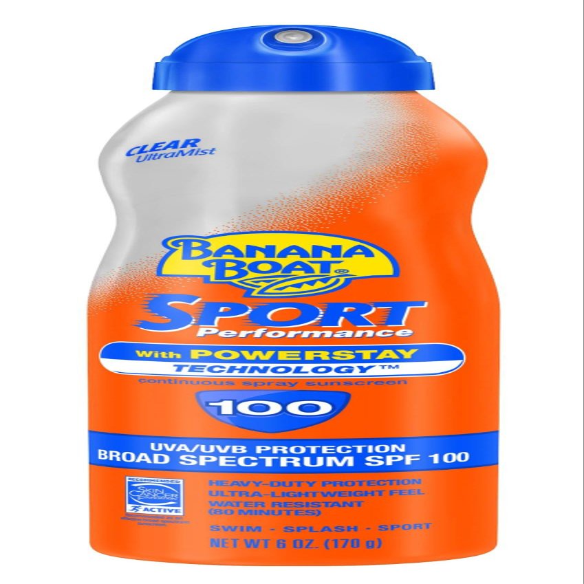 Banana Boat UltraMist Sport Performance Broad Spectrum Sun Care Spray, SPF 100, 6 Ounce
