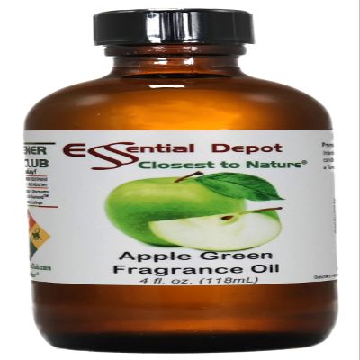 Essential Depot Apple Green Fragrance Oil - Supplied in 4 oz. Amber Glass Bottle with Black Phenolic Cone Lined and Safety Sealed Cap