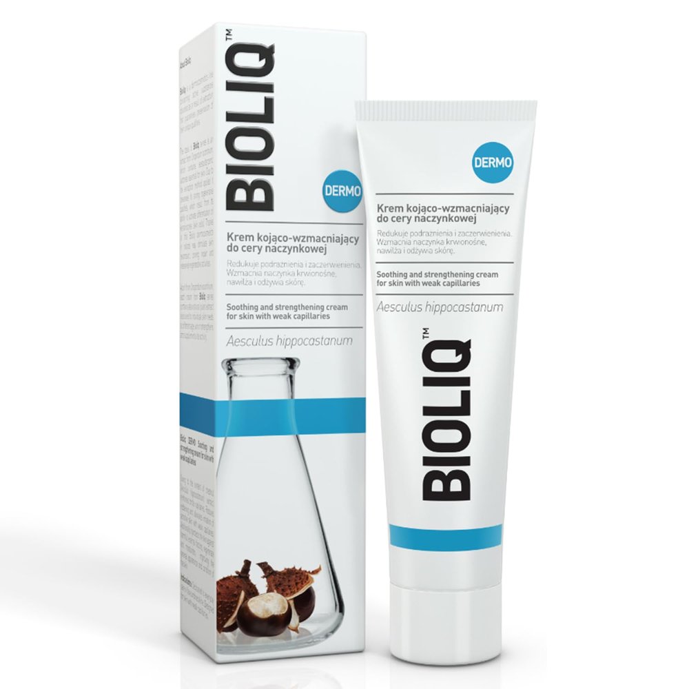 Bioliq - Dermo Soothing and Strengthening Cream for Couperose Skin - Enriched with Horse Chestnut Extract Reduces Redness and Irritation - 50ml
