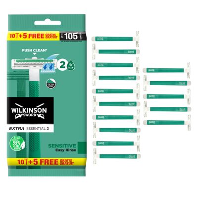WILKINSON Disposable Razor Extra 2 Sensitive Pack 15 Count
