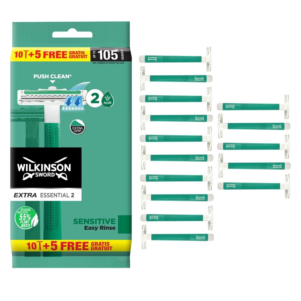 WILKINSON Disposable Razor Extra 2 Sensitive Pack 15 Count