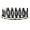 Black Acrylic With Clear Crystal Accent Hair Comb - 10cm view 1