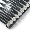 Black Acrylic With Clear Crystal Accent Hair Comb - 10cm view 4