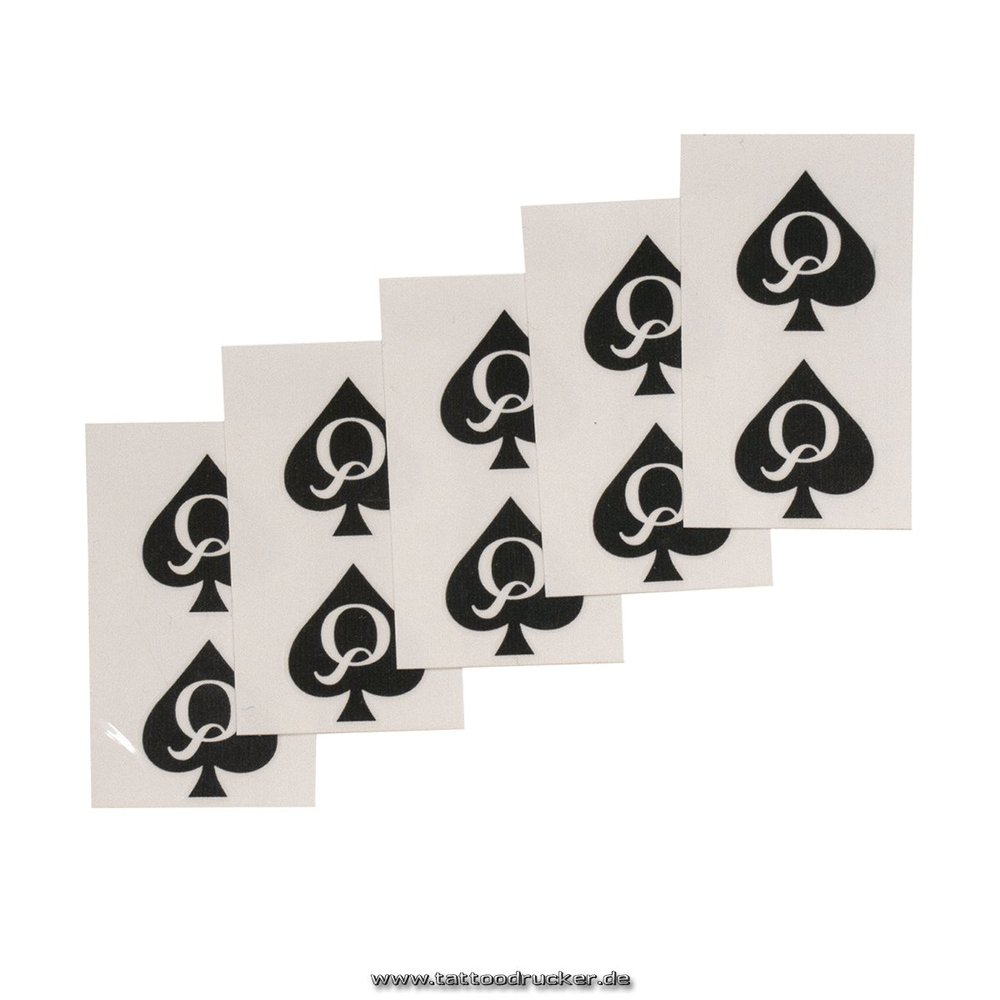 10 Queen of Spades mini Tattoo - QoS black tattoo - naughty temporary tattoo
